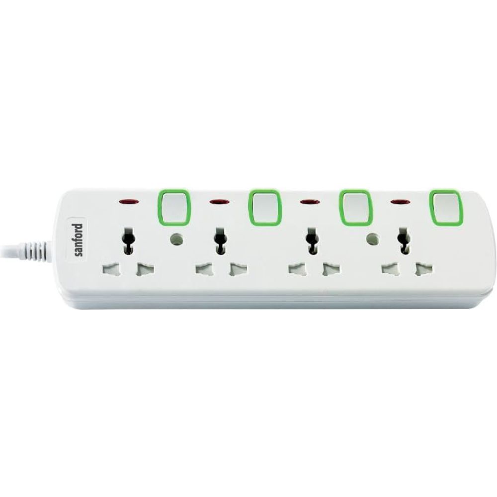 Sanford - 4-Way Universal Multi Extension Socket - White