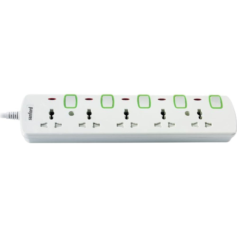 Sanford - 5-Way Universal Multi Extension Socket - White