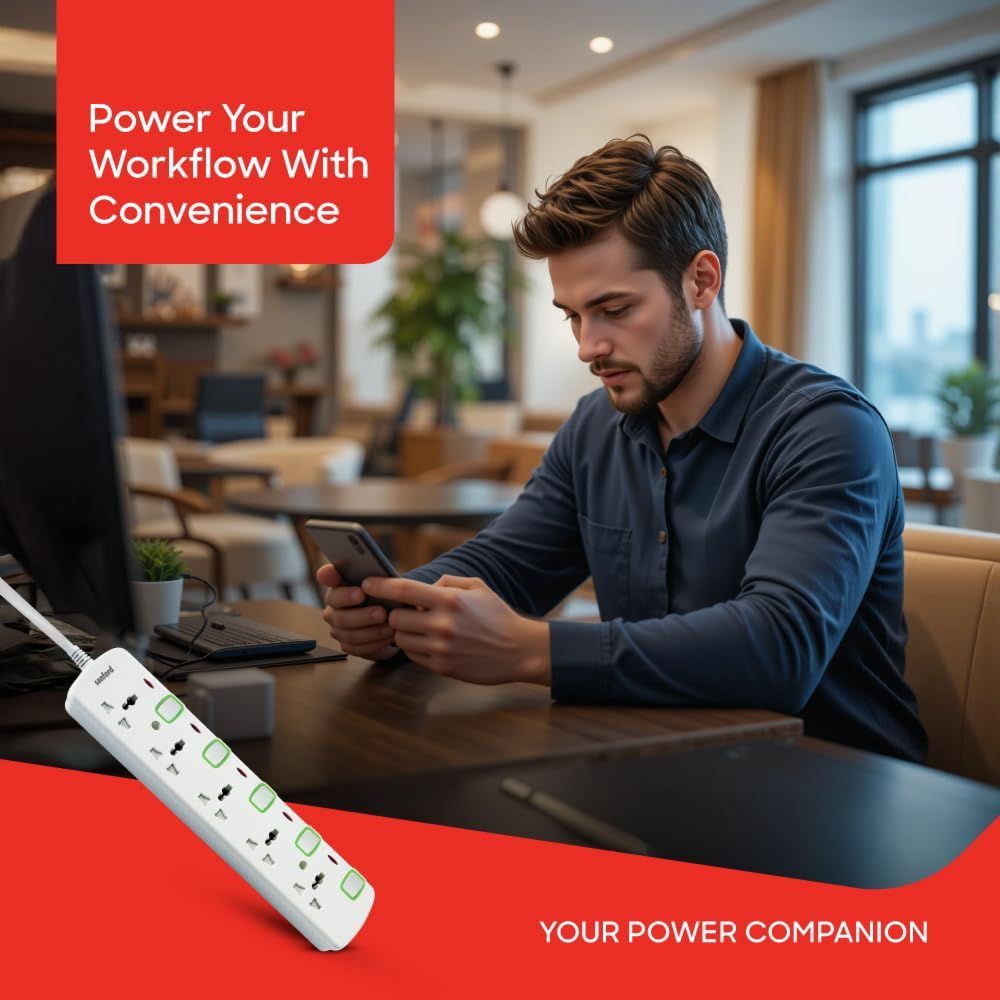 Sanford - 5-Way Universal Multi Extension Socket - White