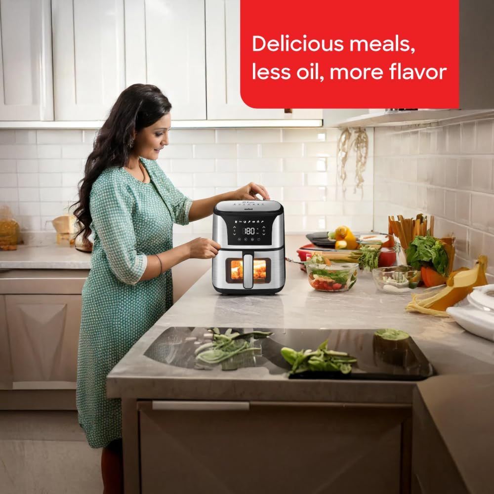 Sanford - Digital Air Fryer - Black/Silver - 5.5 L - 1500 W