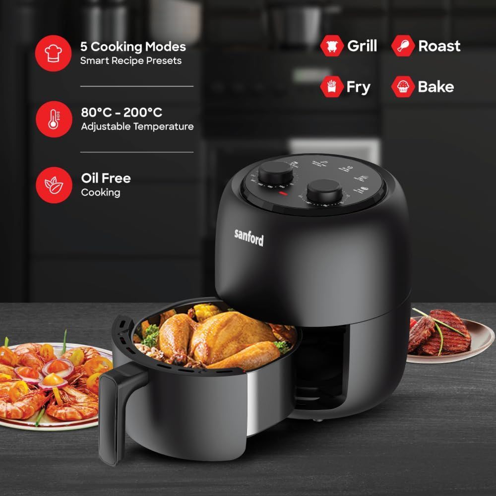 Sanford - Manual Air Fryer - Black - 3.5 L - 1400 W