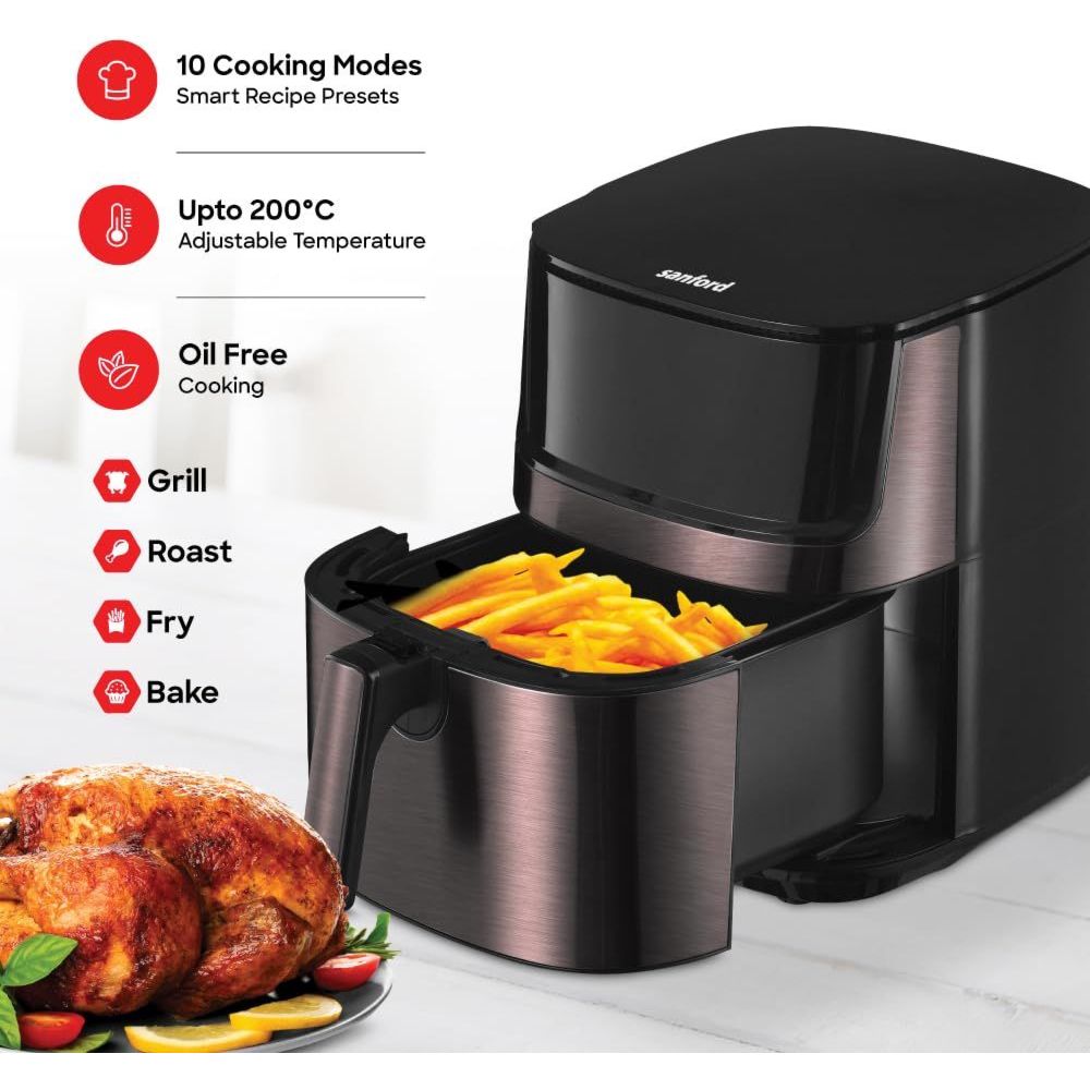 Sanford - Digital Air Fryer - Black - 8 L - 1700 W
