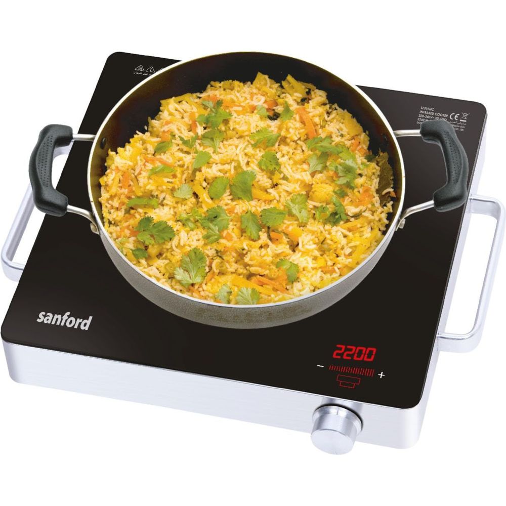 Sanford - 2-In-1 Infrared Cooker With BBQ Grill - Black - 2200 W