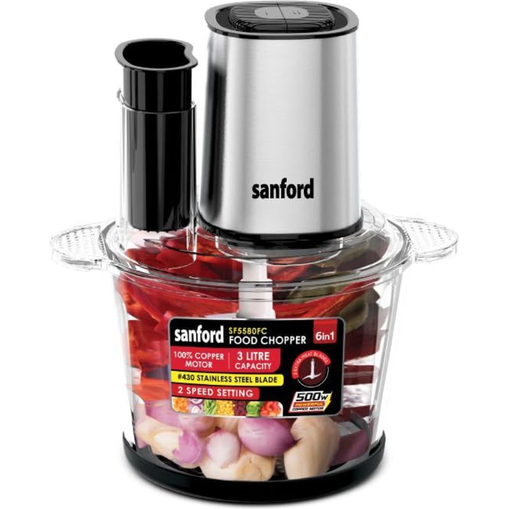 Sanford - 6-In-1 Multifunctional Food Chopper - Clear - 3 L - 500 W