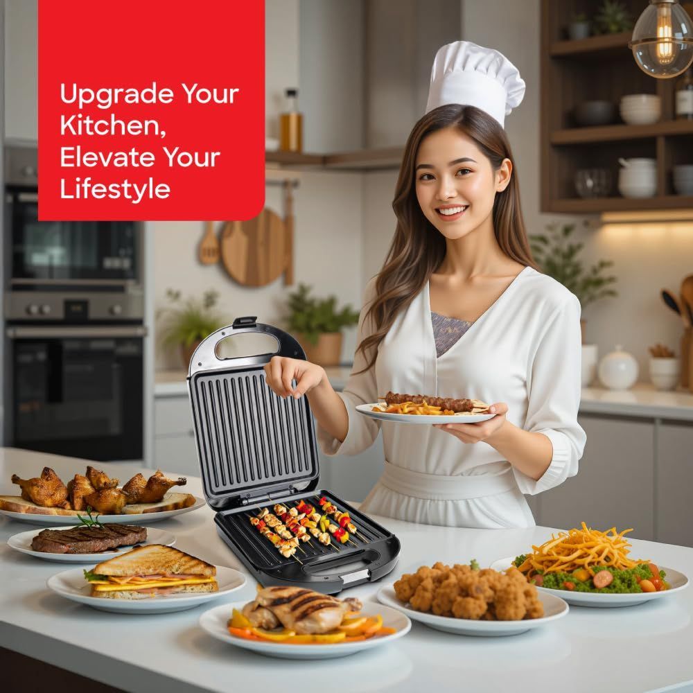 Sanford - Toaster With Non-Stick Coated Grill Plate - Black - 1400 W