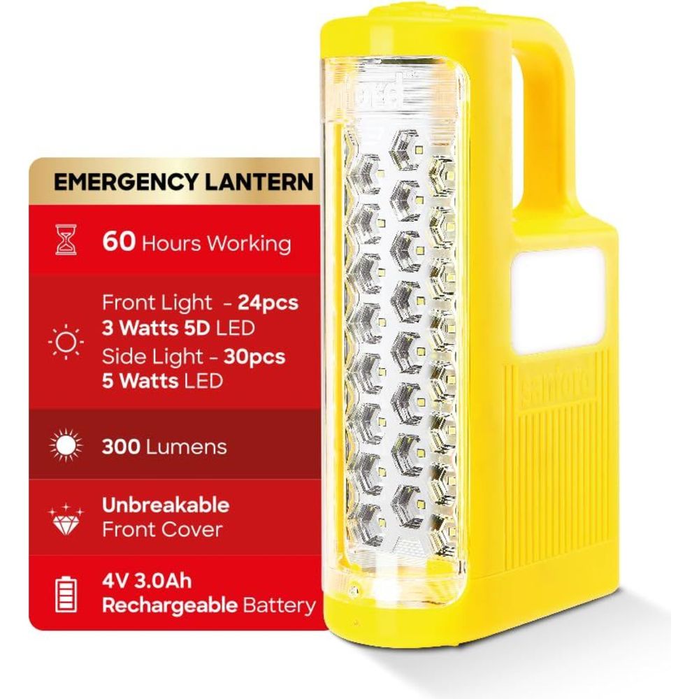 Sanford - LED Rechargeable Emergency Lantern & Searchlight Set - Yellow/Black