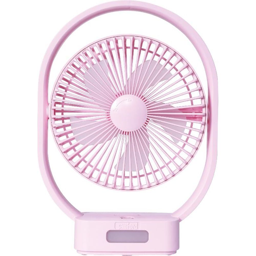 Sanford - Rechargeable Mini Table Fan With LED Lights - Pink - 18 cm