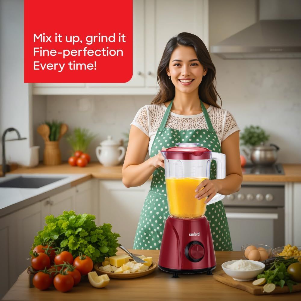 Sanford - 3-In-1 Blender & Mil - Black - 1.6 L - 400 W