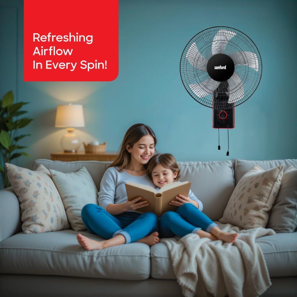 Sanford - Wall Mounted Fan - Black - 60 W - 45 cm