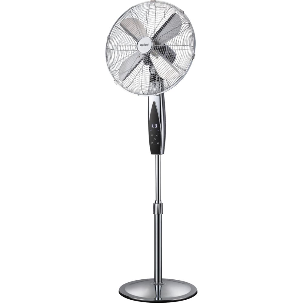 Sanford - Metal Stand Fan With Remote Control - Black - 55 W - 40 cm