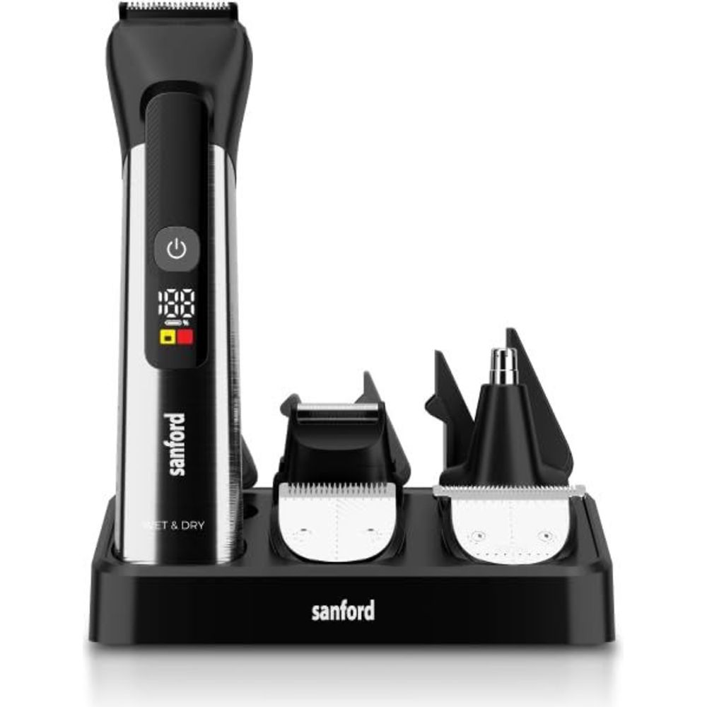 Sanford - 12-In-1 Rechargeable Grooming Kit - Black