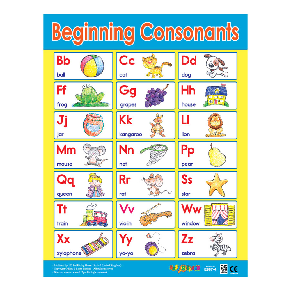 Language Arts Educational Wall Charts In English - Pack of 6