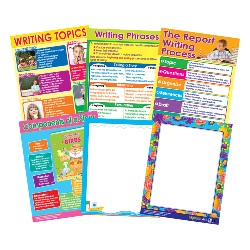 Writing Skills 1 Educational Wall Charts In English - Pack of 6