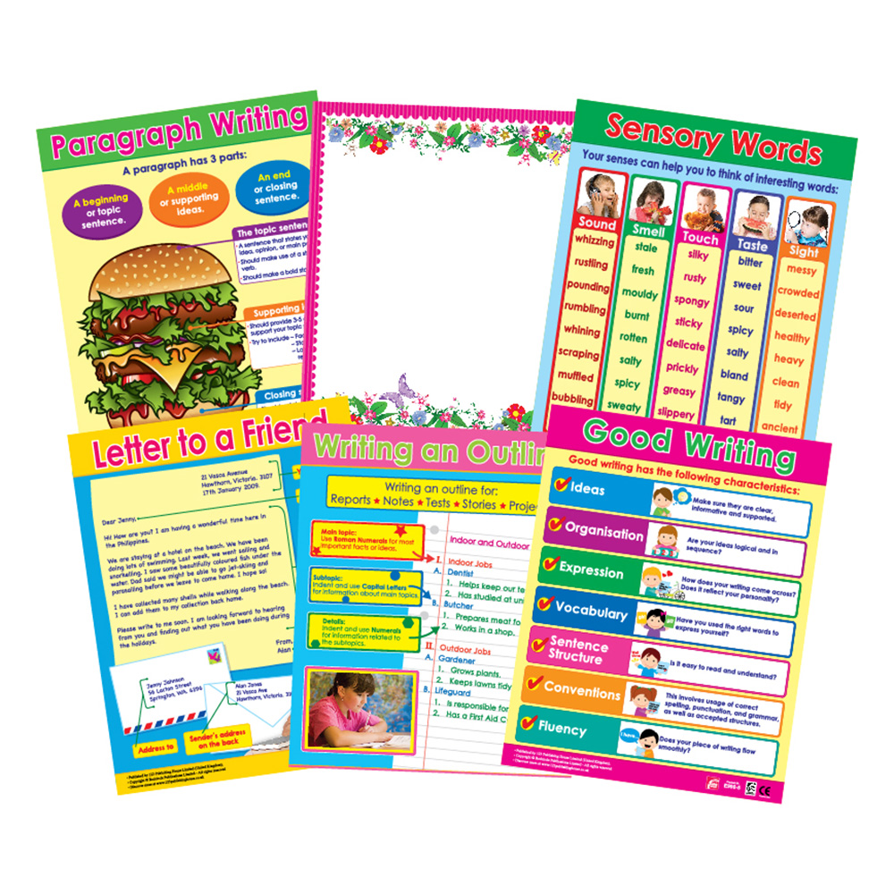 Good Writing Educational Wall Charts In English - Pack of 6