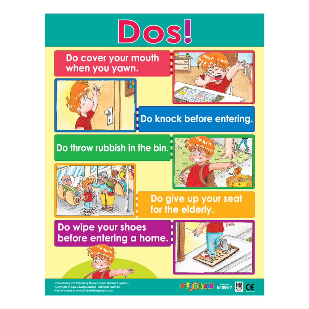 Good Manners Educational Wall Charts In English - Pack of 6