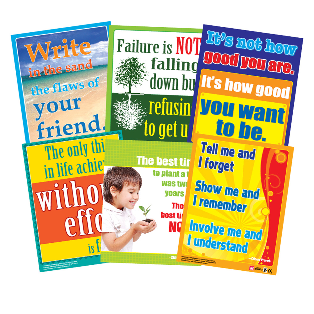 Inspiration Educational Wall Charts In English - Pack of 6
