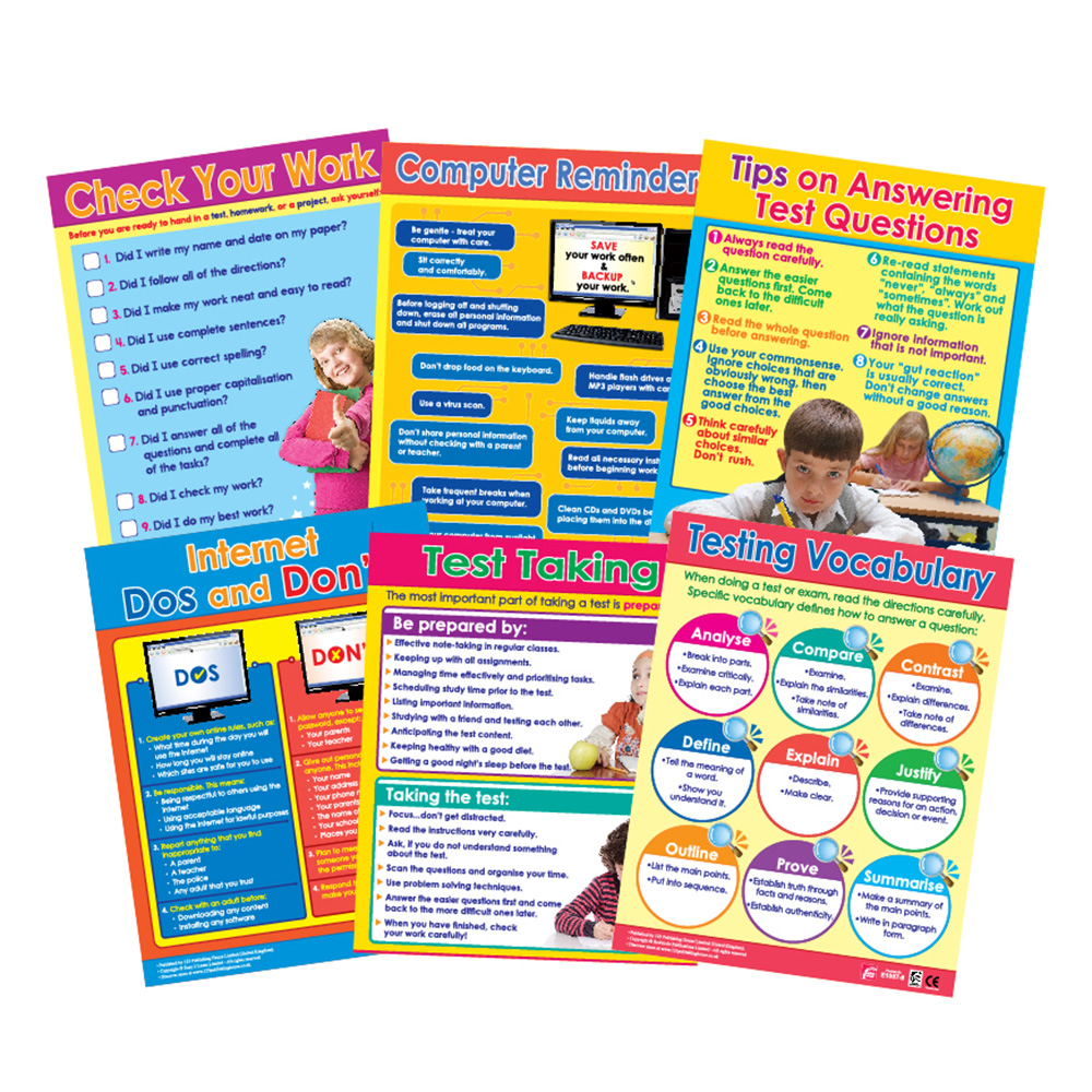Smart Study: Digital And Tests Educational Wall Charts In English - Pack of 6