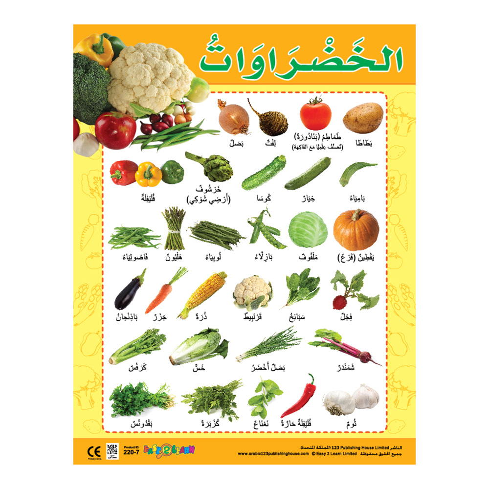 Healthy Food Educational Wall Charts In Arabic - Pack of 6