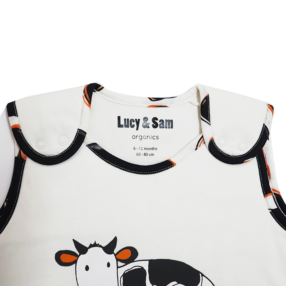 Lucy & Sam - Baby Cow Sleeping Bag - Black