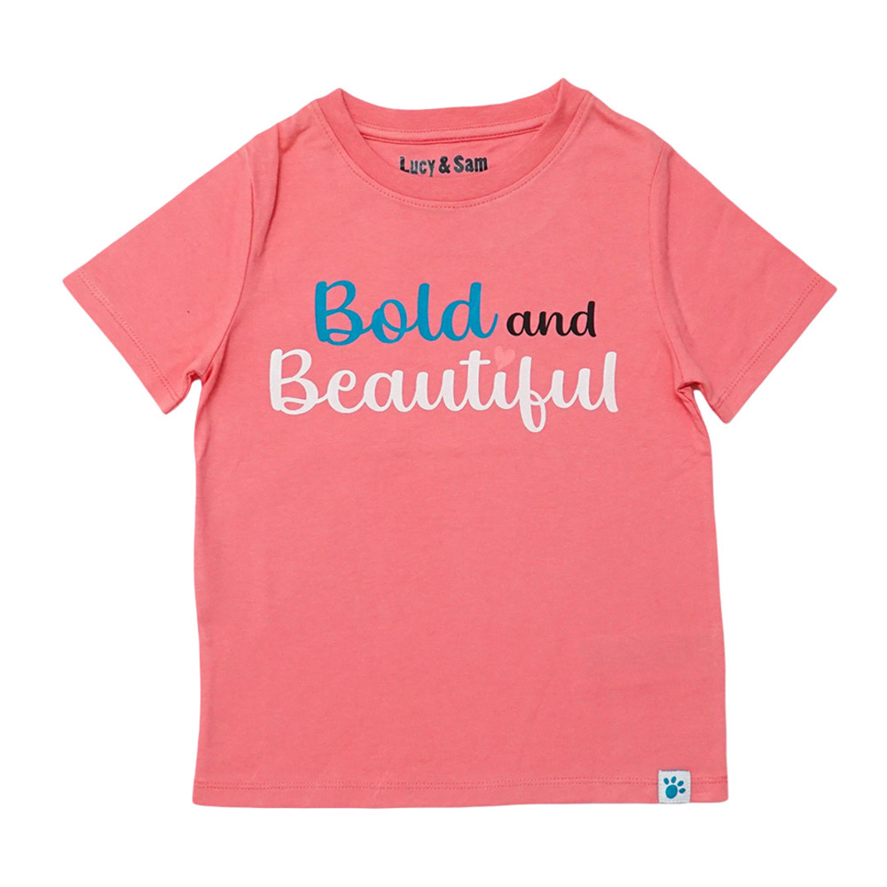 Lucy & Sam Girl's Bold and Beautiful T-Shirt - Pink