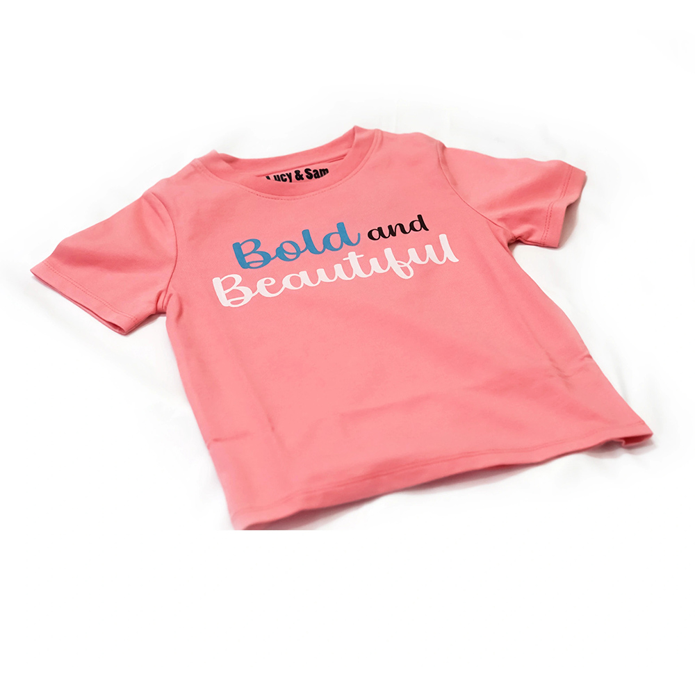 Lucy & Sam Girl's Bold and Beautiful T-Shirt - Pink