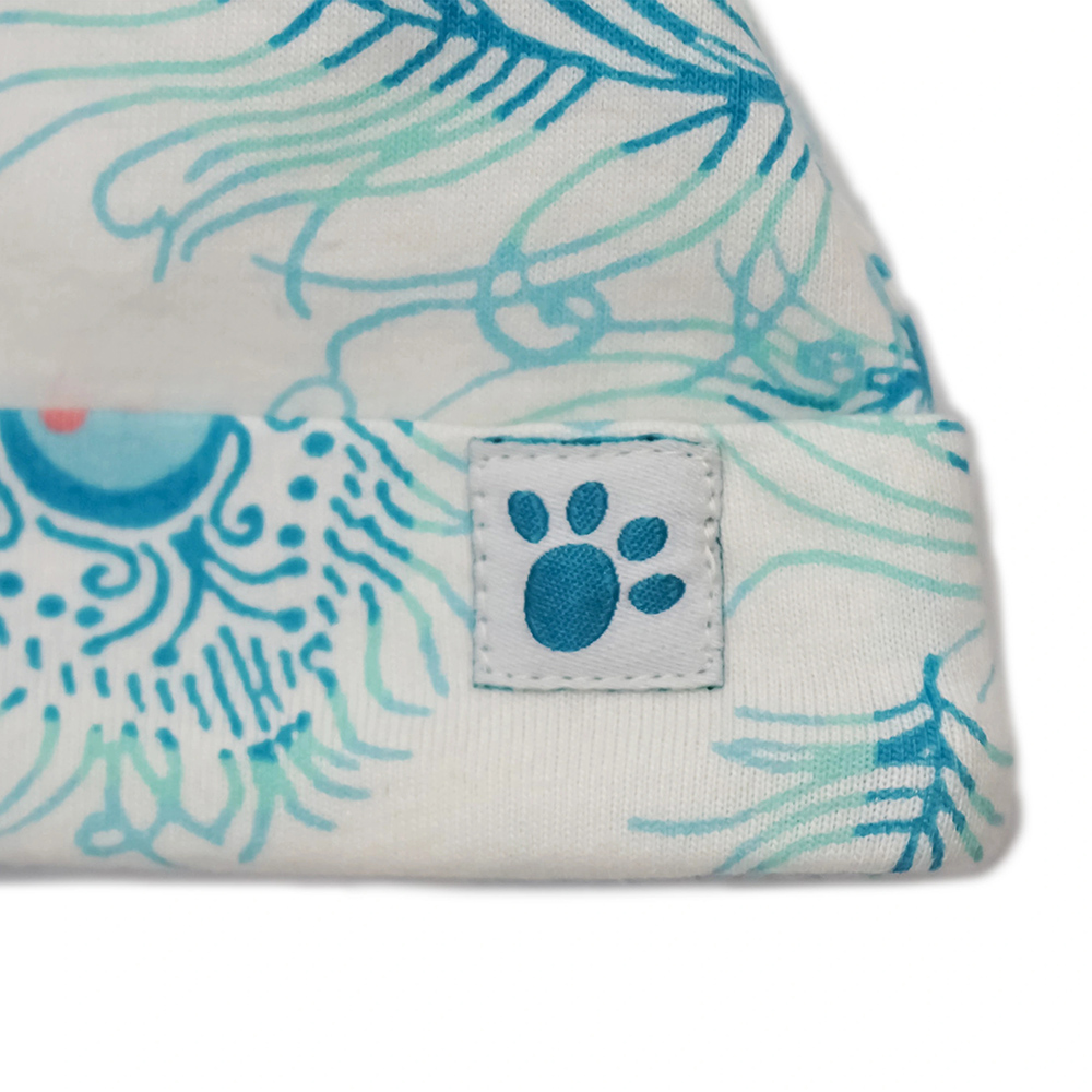 Lucy & Sam Baby Peacock Tie Up Bandana Hat - White