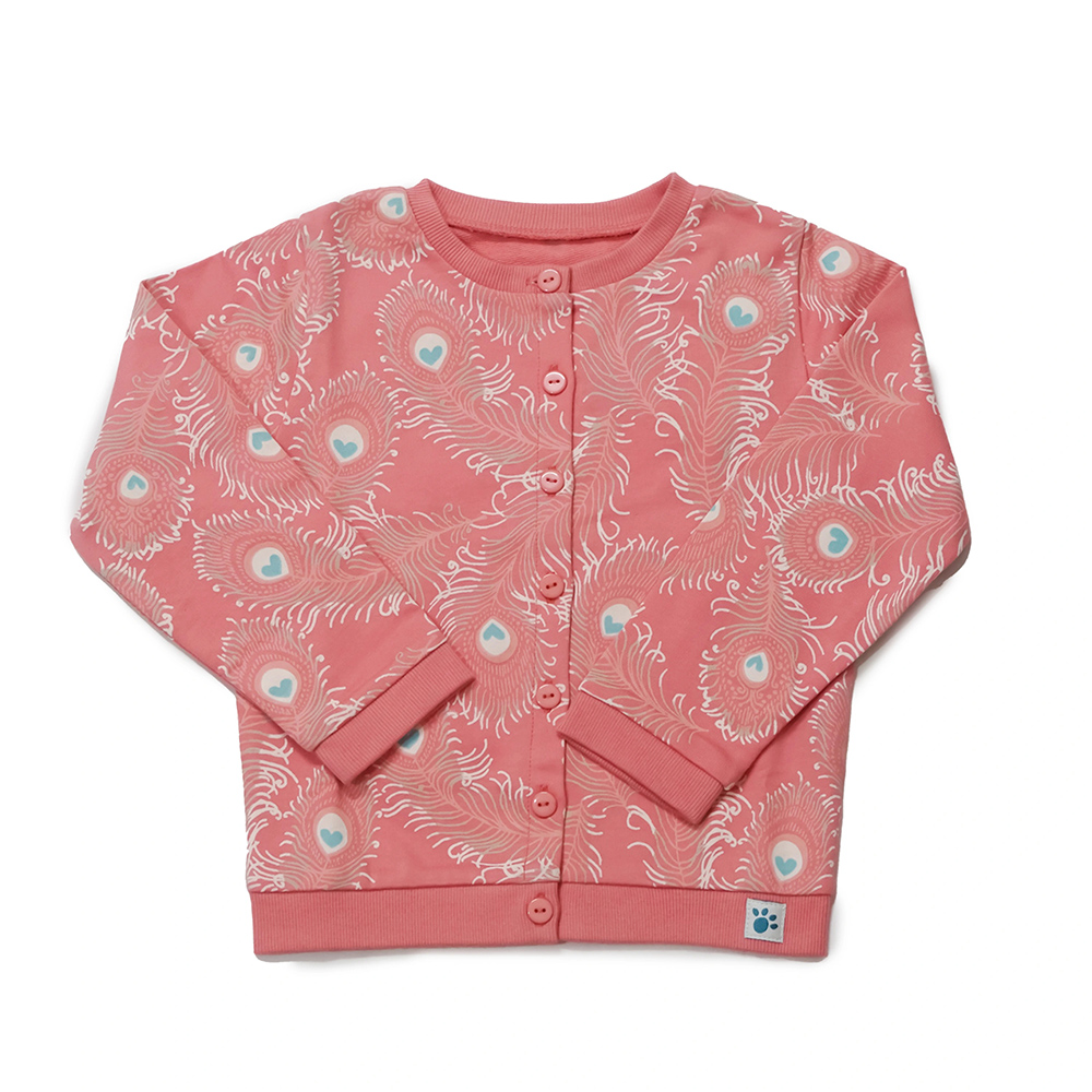 Lucy & Sam Girl's Peacock Cardigan - Pink