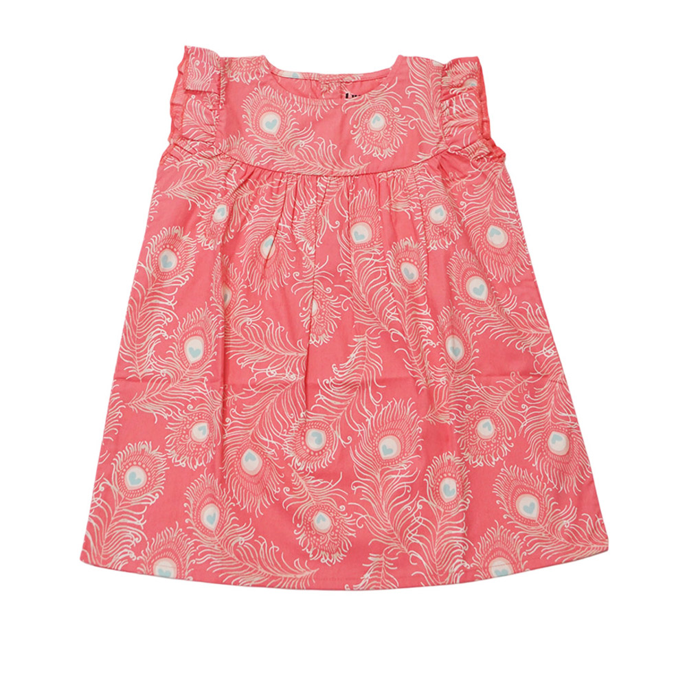 Lucy & Sam Girl's Peacock Woven Dress - Pink