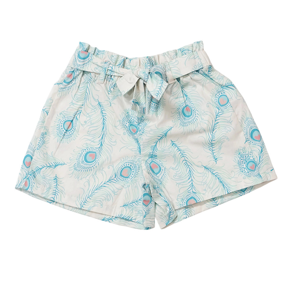 Lucy & Sam Kids Peacock Woven Shorts - White