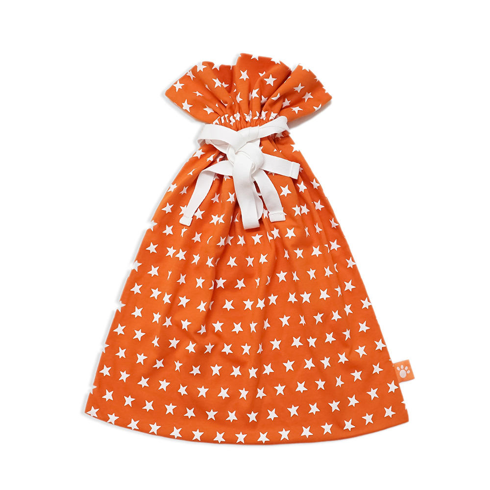 Lucy & Sam Baby Pumpkin Star Babygrow with Bib, Bandana Hat and Drawstring Bag - Orange