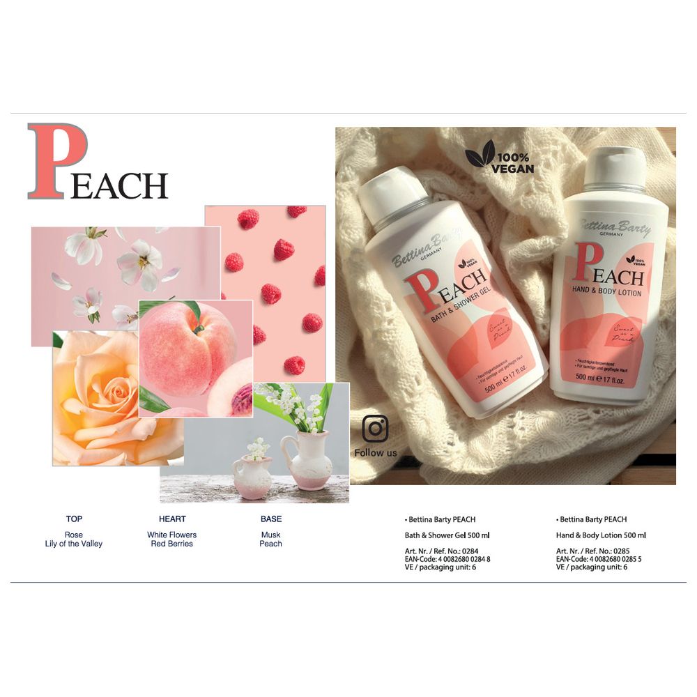 Bettina Barty Peach Bath & Shower Gel - 500 ml