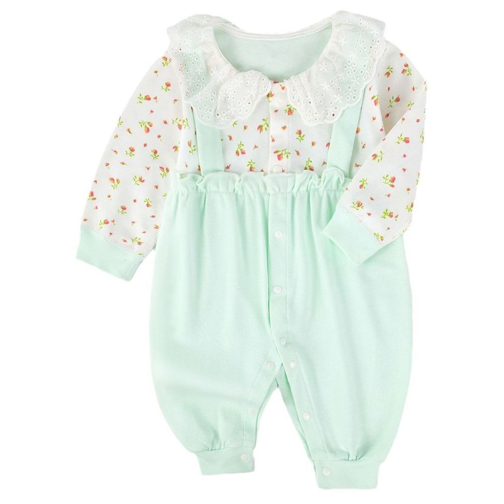 Skyoem Baby Girl's Cotton Long Sleeve Button Jumpsuit