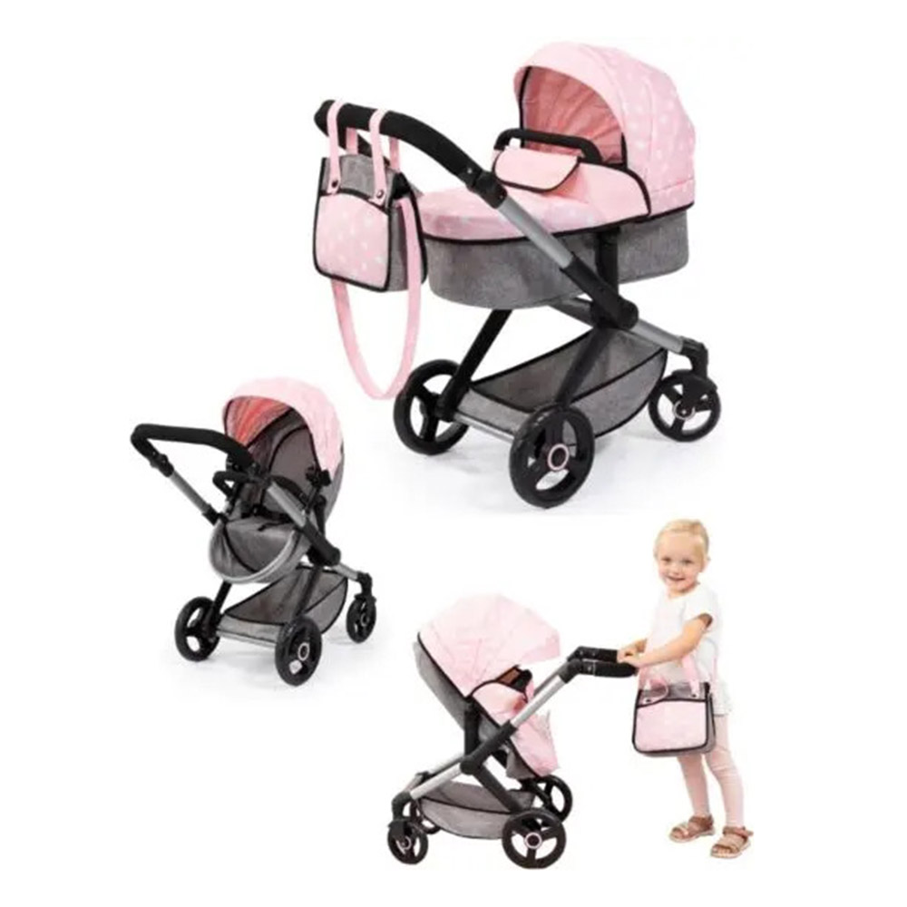 Bayer - Xeo Combi Baby Doll's Stroller Pram Set - 11 Pc Set