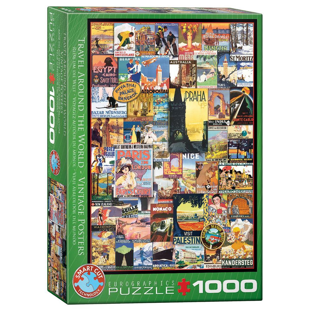Eurographics Toys - Travel Around The World Vintage Posters Puzzle Set - 1000 Pcs