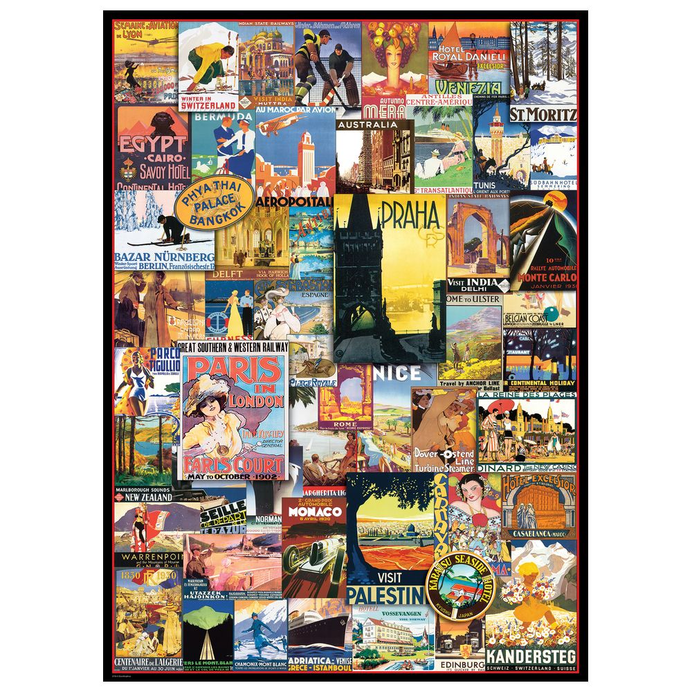 Eurographics Toys - Travel Around The World Vintage Posters Puzzle Set - 1000 Pcs