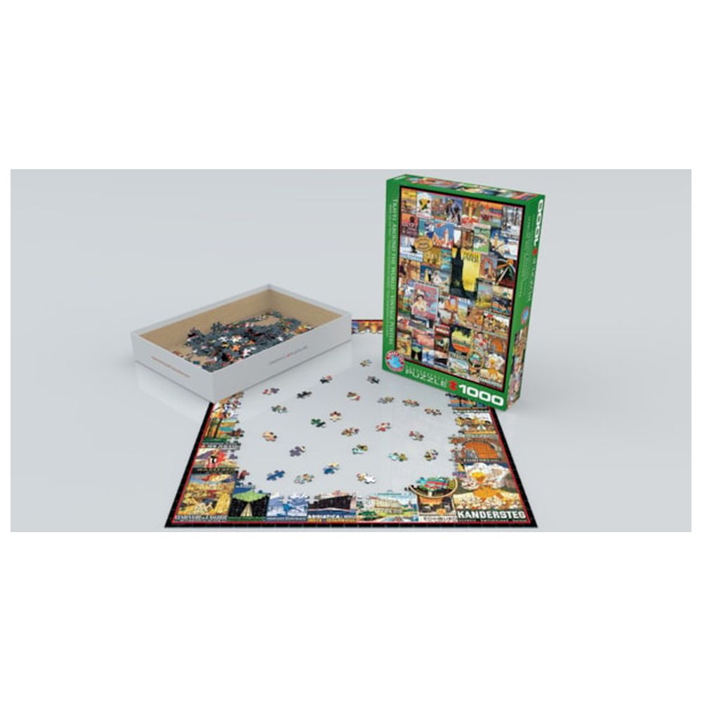 Eurographics Toys - Travel Around The World Vintage Posters Puzzle Set - 1000 Pcs