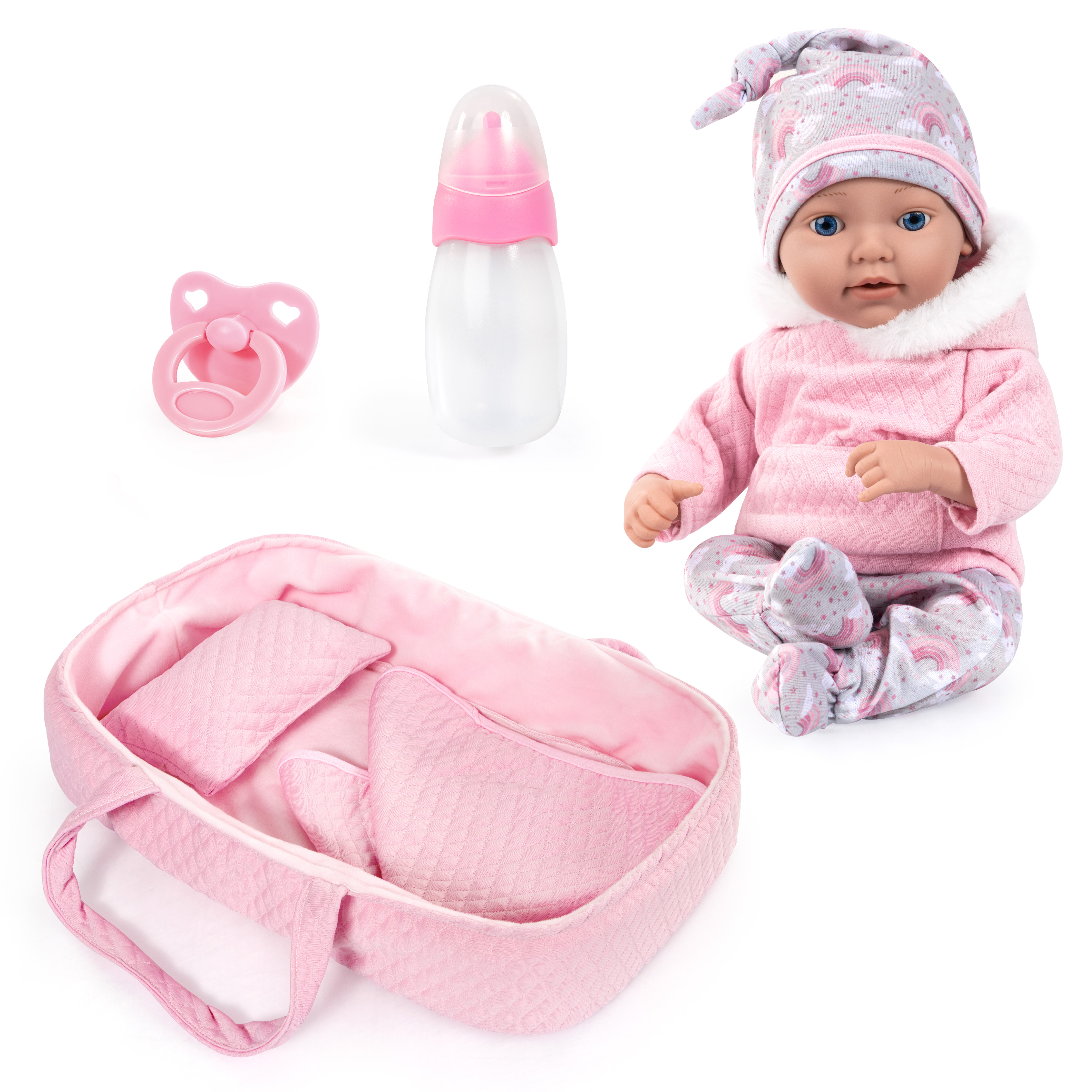 Bayer - Reborn Baby Doll Playset - 38 cm - 6 Pc Set