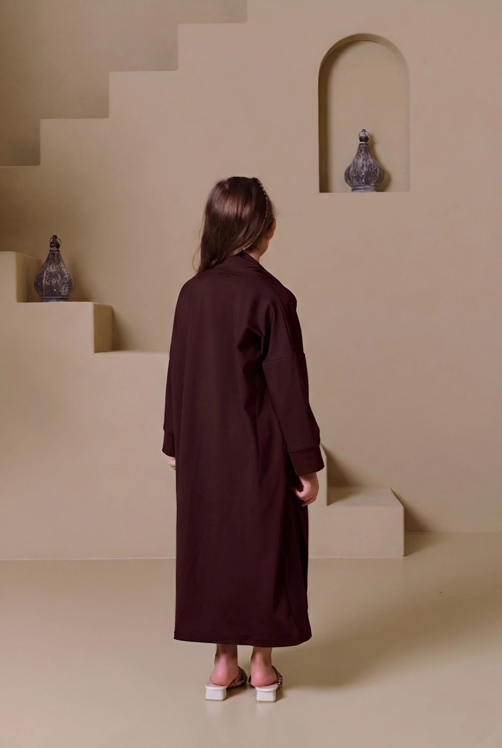 Mulu Girl's Classic Abaya - Brown