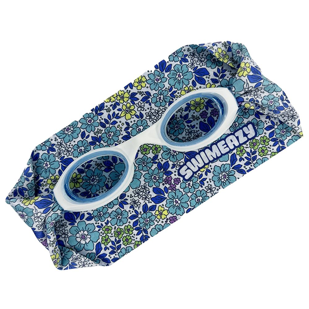 Swimeazy - Aqua Bloom Headband And White Goggle