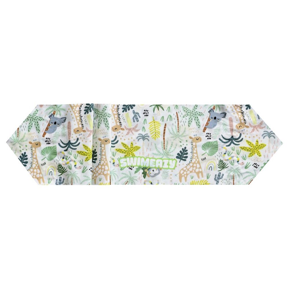 Swimeazy - Jungle Joy Headband And White Goggle With Transparent Lenses - Green