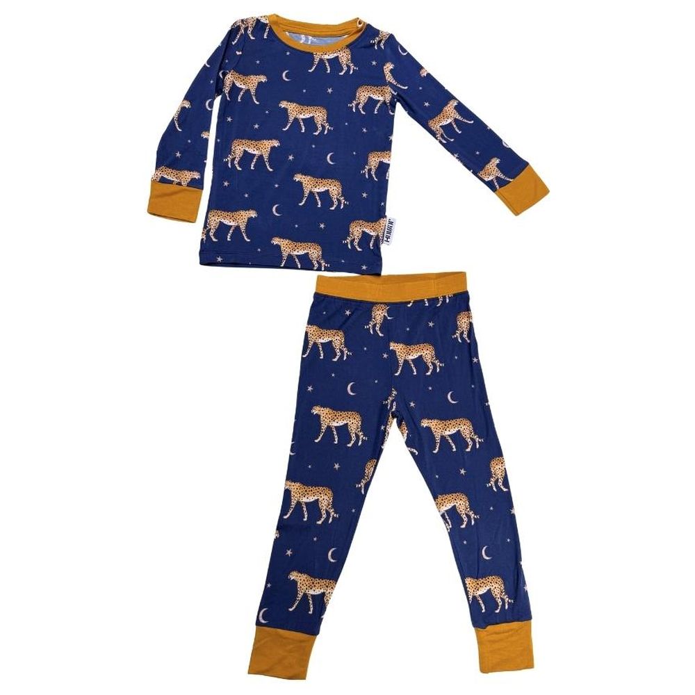 Howar - Leopard Pajama - Navy Blue/Orange Mustard