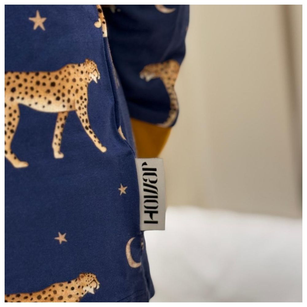 Howar - Leopard Pajama - Navy Blue/Orange Mustard