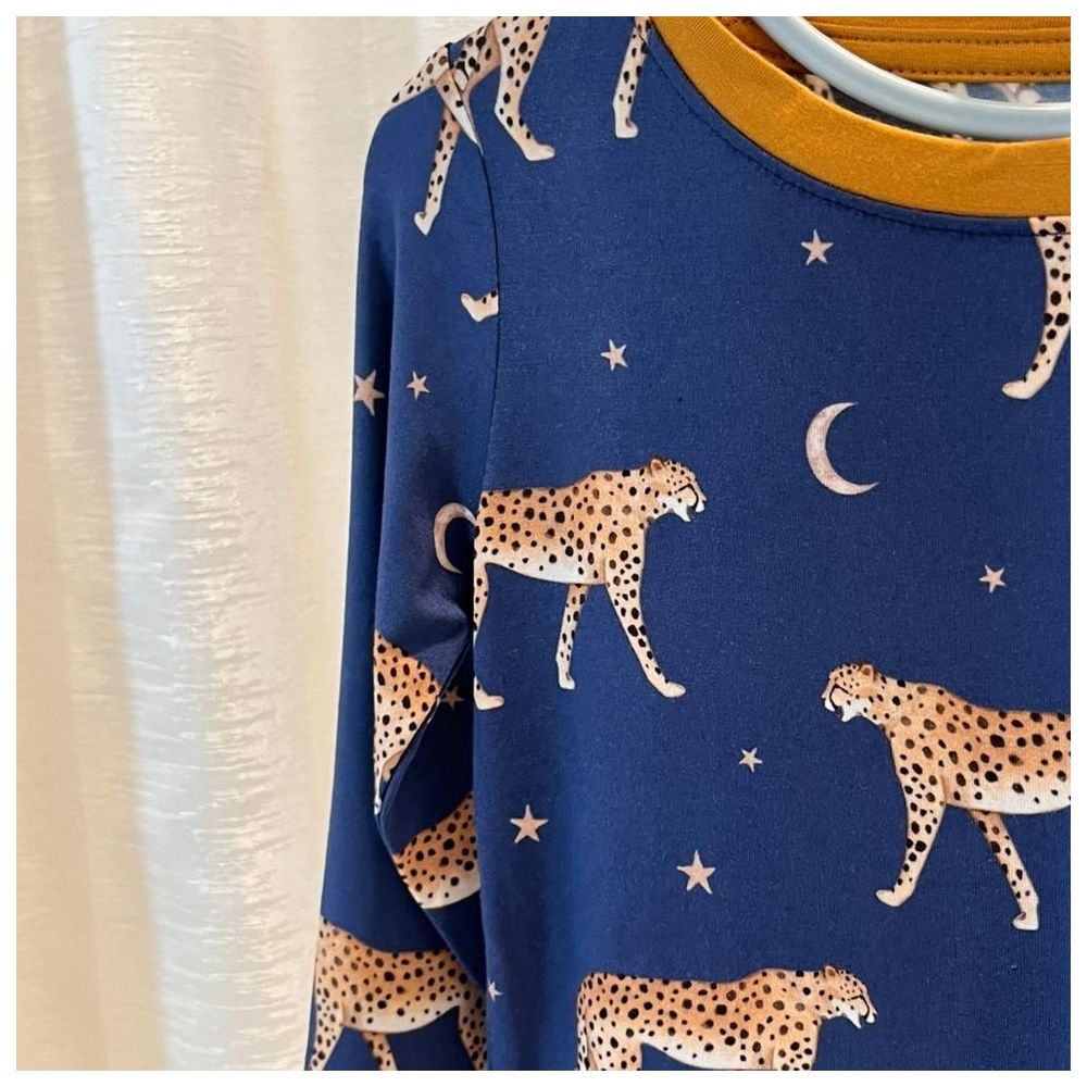 Howar - Leopard Pajama - Navy Blue/Orange Mustard