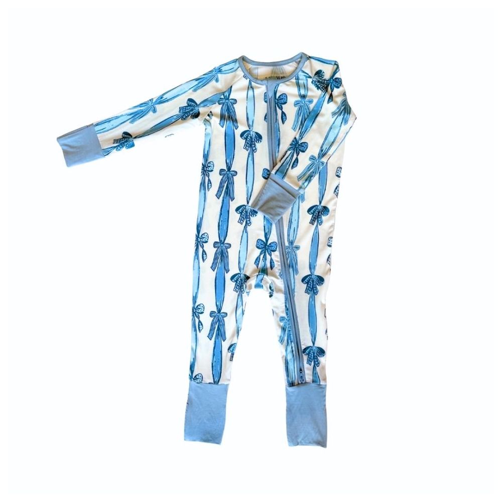 Howar Tied with Love Romper - Blue