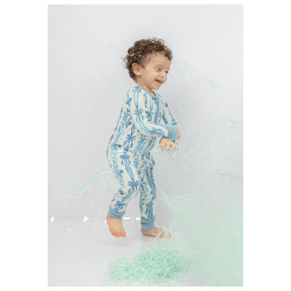 Howar Tied with Love Romper - Blue