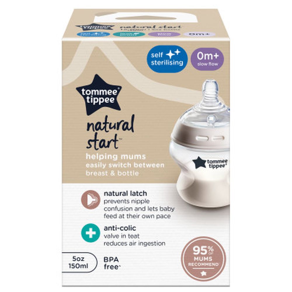 Tommee Tippee - Natural Start Bottle With Extra Slow Flow Teat - 150 ml
