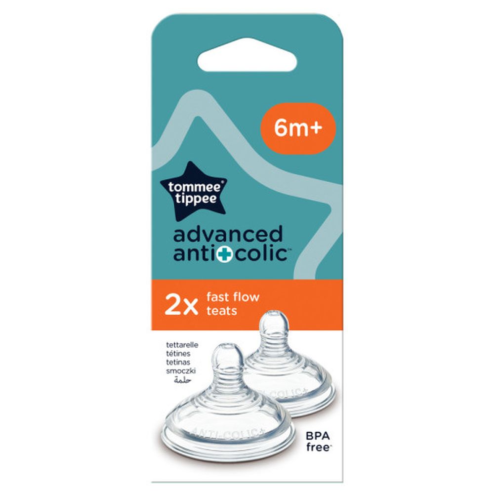 Tommee Tippee - Natural Start Advanced Anti-Colic Fast Flow Teat - 2 Pcs