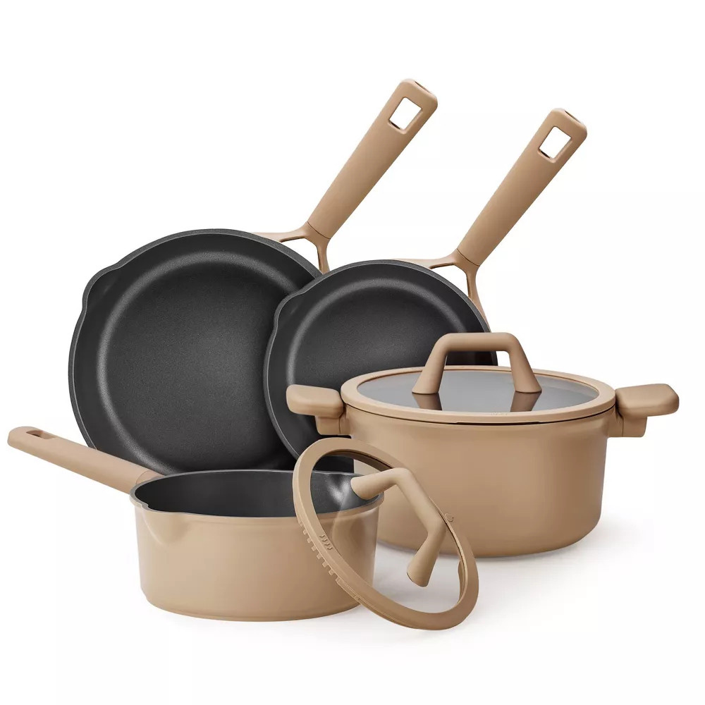 Carote - Ceramic Nonstick Cookware Set - Taupe - 9Pc-Set
