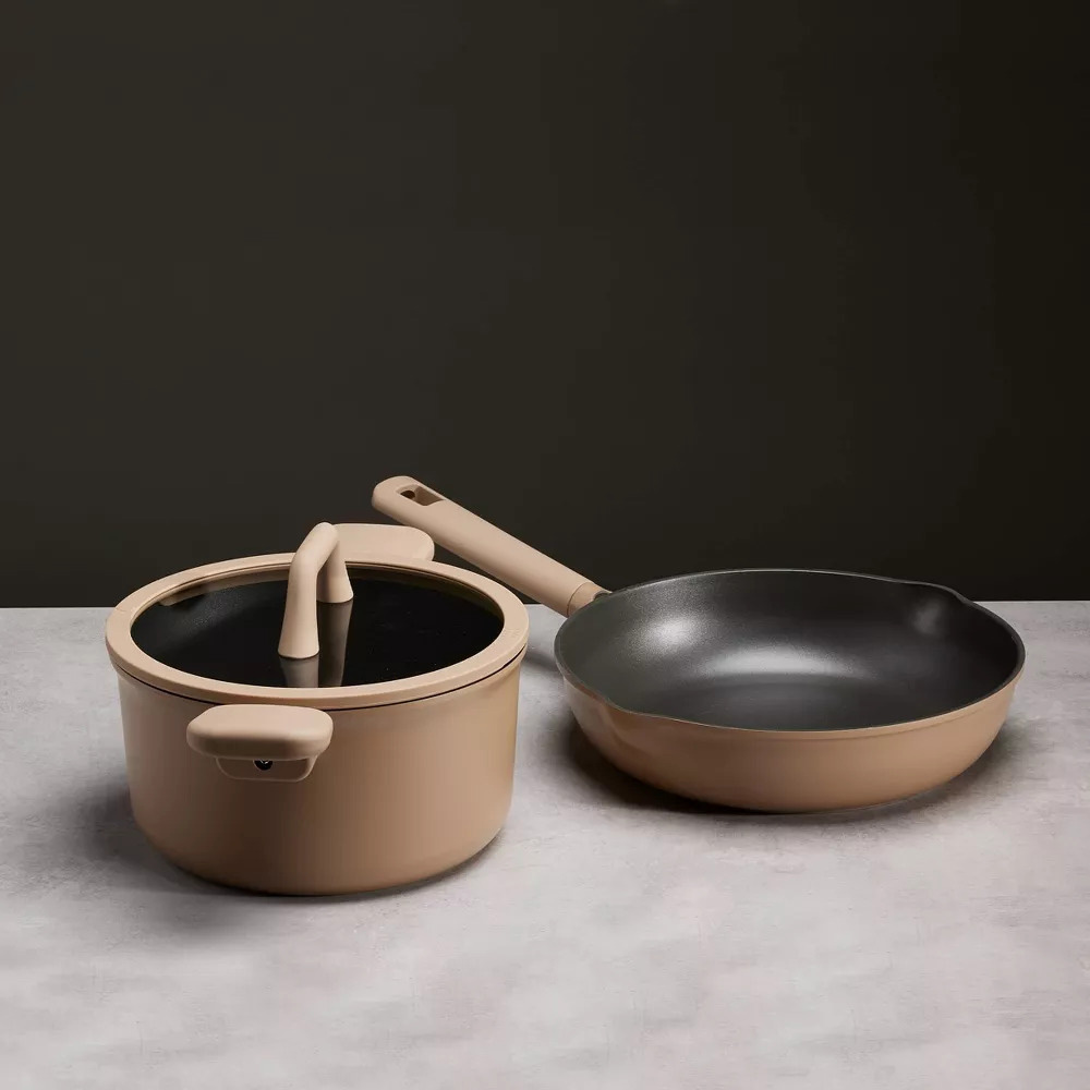 Carote - Ceramic Nonstick Cookware Set - Taupe - 9Pc-Set