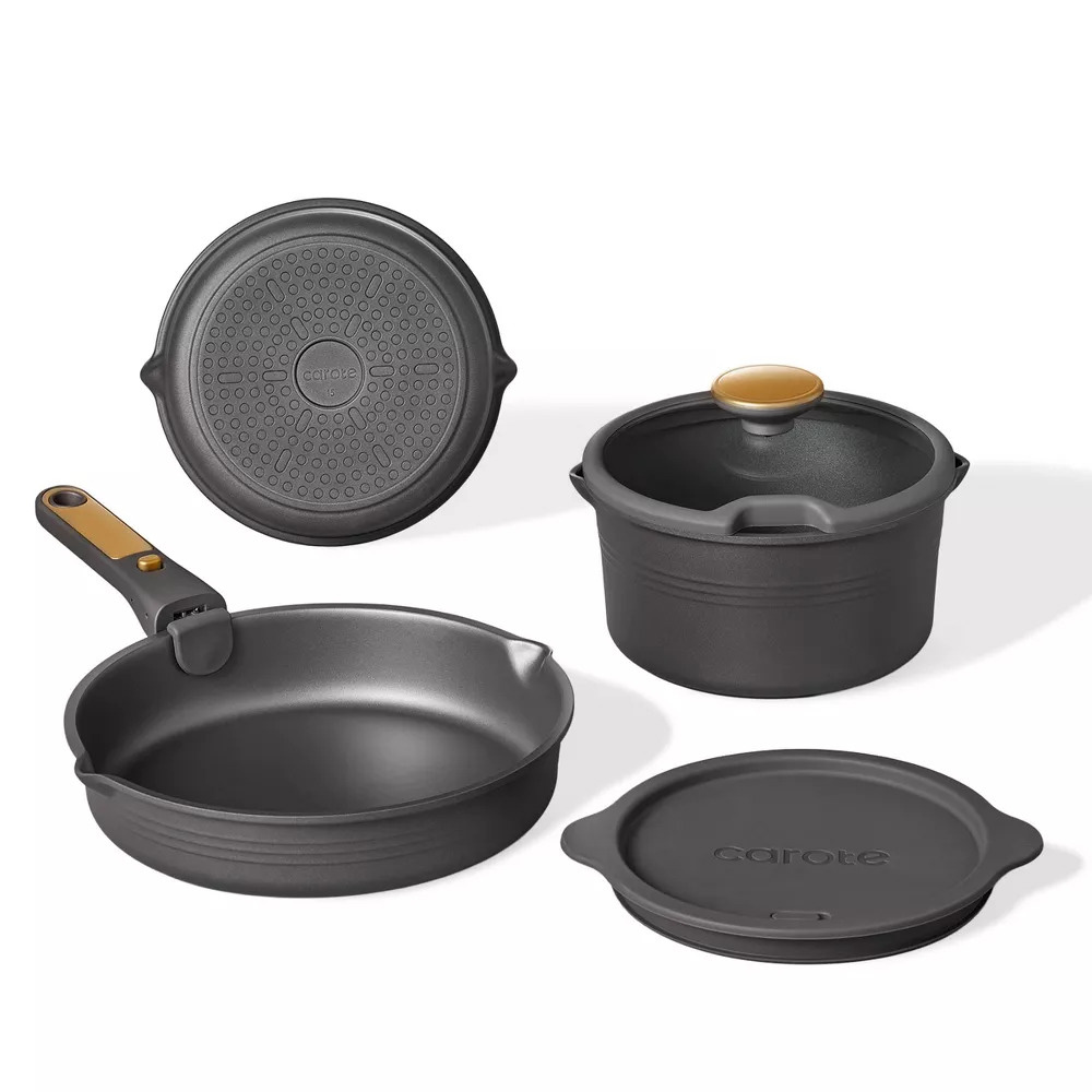 Carote - Nonstick Cookware Set With Detachable Handle - 10Pc-Set